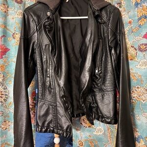 Free People Black Leather Jacket